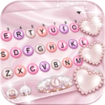 pink pearl hearts theme android application logo